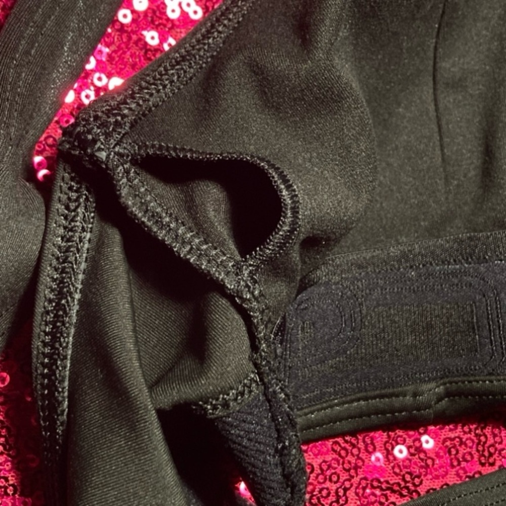 Victoria’s Secret Pink Ultimate Square-Neck Sports Bra Black Sparkle Size Large - Picture 14 of 17